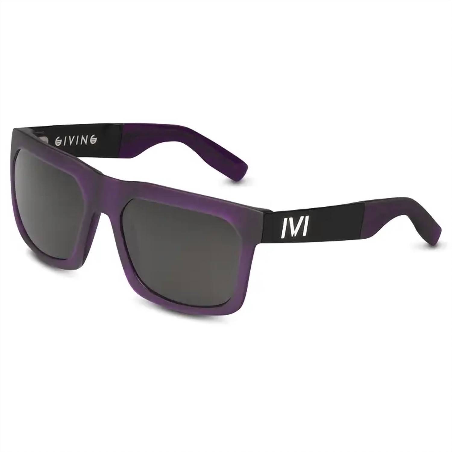 New Ivi Vision Unisex Giving Sunglasses In Matte Purple/ Grey Lens